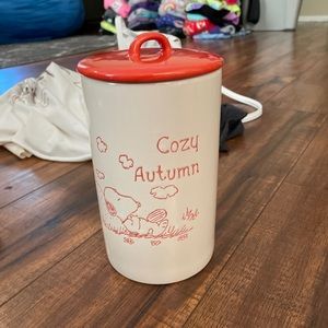 Peanuts cozy autumn tall canister